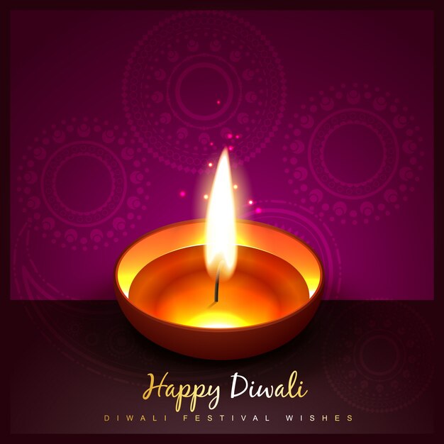 Design for diwali festival with candle