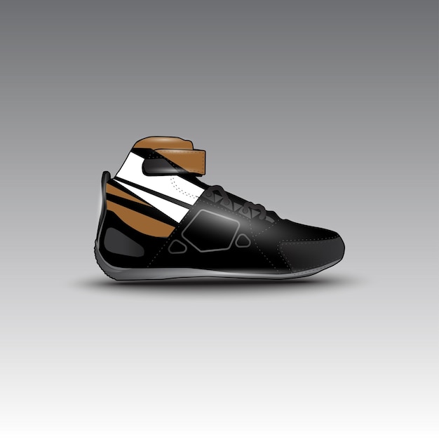 Vector design of drag race shoes with gravis racing vector motif