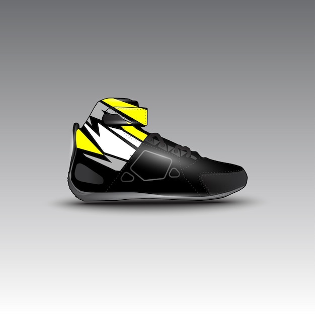 дизайн кроссовок для дрэг-рейсинга с векторным мотивом гравис-рейсинга