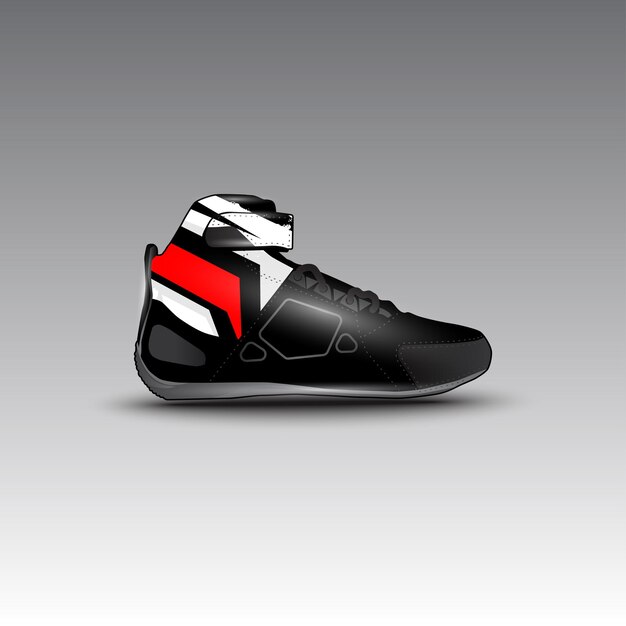 дизайн кроссовок для дрэг-рейсинга с векторным мотивом гравис-рейсинга