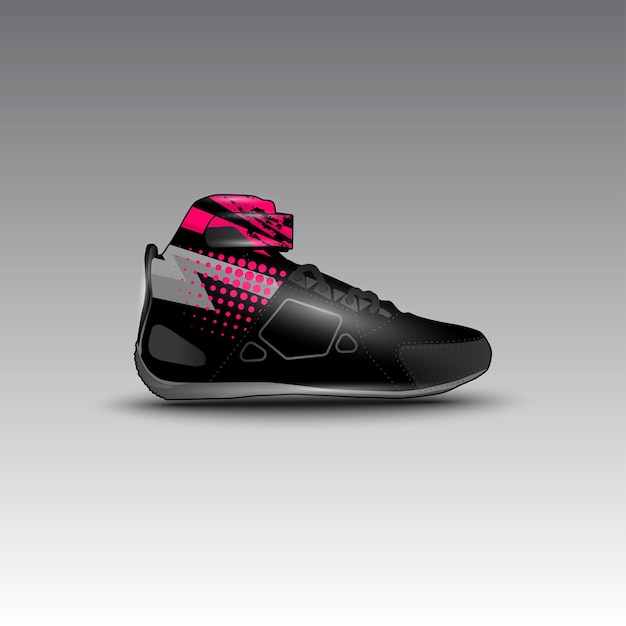 design of drag race shoes with gravis racing vector motif