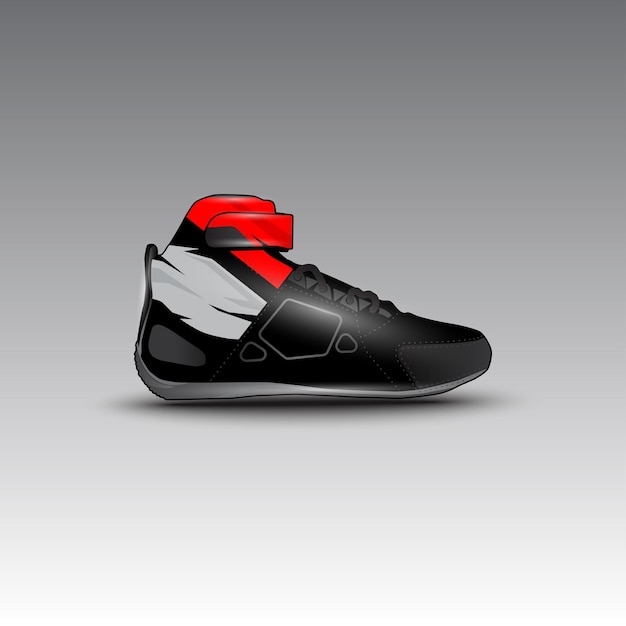 design of drag race shoes with gravis racing vector motif