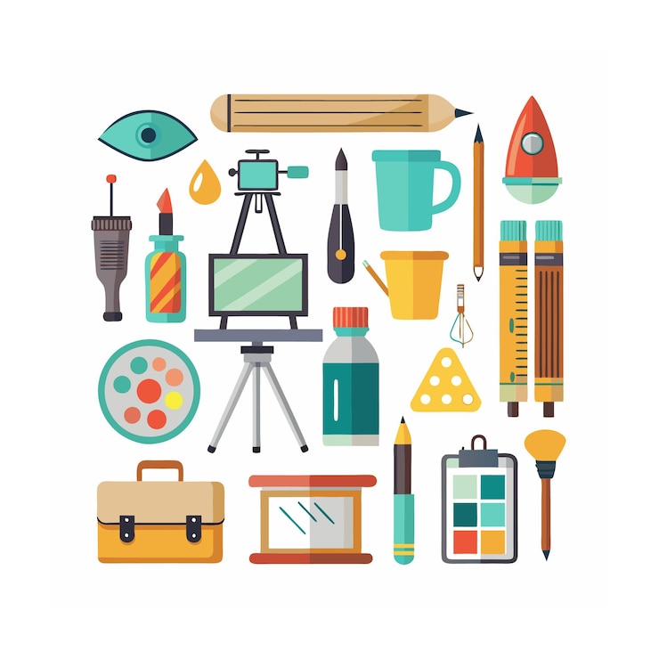 Vector design and drawing icon set