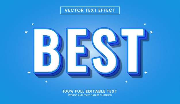 Design editable text effect best 3d bold vector illustration