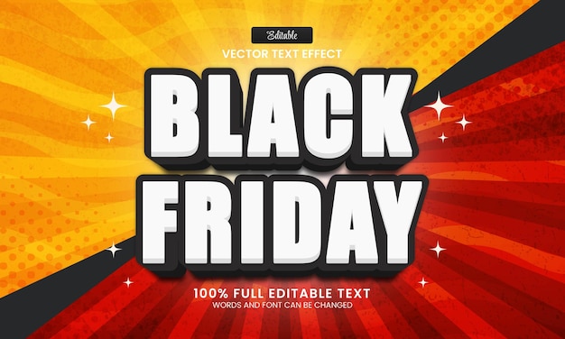 Design editable text effect black friday 3d bold vector illustration