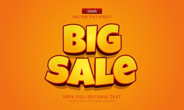 Design editable text effect happy big sale 3d bold vector illustration