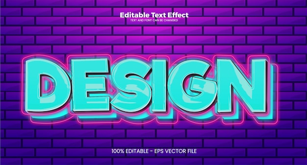 Design editable text effect in modern Neon style