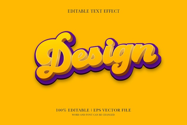 Design editable text effect with 3d vector design