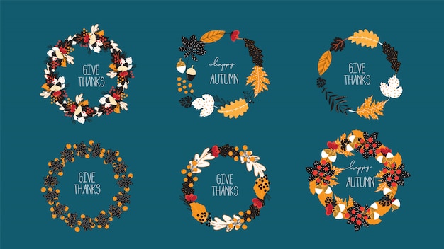 Design element for autumn, fall and thanksgiving sale poster and banner template.