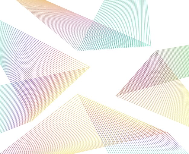 ベクトル デザイン要素 湾曲した鋭い角は多くの線を波します 分離された白い背景に抽象的な縦の壊れたストライプ 創造的な線画 ベクトル イラスト ブレンド ツールを使用して作成された eps 10 色の線