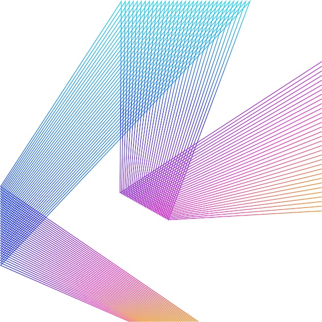 Design element Curved sharp corners wave many lines Abstract vertical broken stripes on white background isolated Creative line art Vector illustration EPS 10 Colors line created using Blend Tool