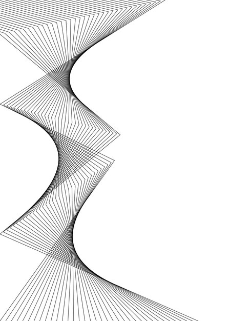 Vettore elemento di design angoli acuti curvi ondeggiano molte linee strisce spezzate verticali astratte su sfondo bianco isolato line art creativa illustrazione vettoriale eps 10 linea di colori creata utilizzando lo strumento di fusione