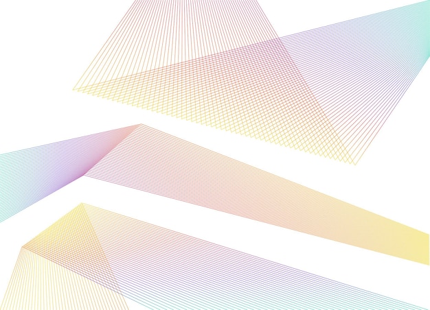 Design element Gebogen scherpe hoeken golven veel lijnen Abstracte verticale gebroken strepen op witte achtergrond geïsoleerd Creatieve lijntekeningen Vector illustratie EPS 10 Kleurenlijn gemaakt met Blend Tool