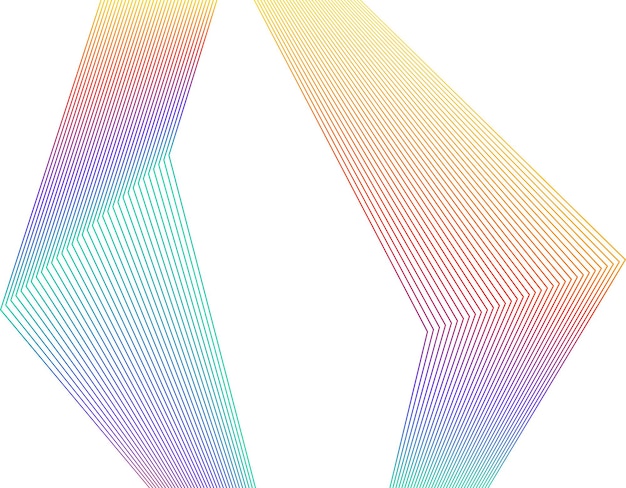Design element Gebogen scherpe hoeken golven veel lijnen Abstracte verticale gebroken strepen op witte achtergrond geïsoleerd Creatieve lijntekeningen Vector illustratie EPS 10 Kleurenlijn gemaakt met Blend Tool