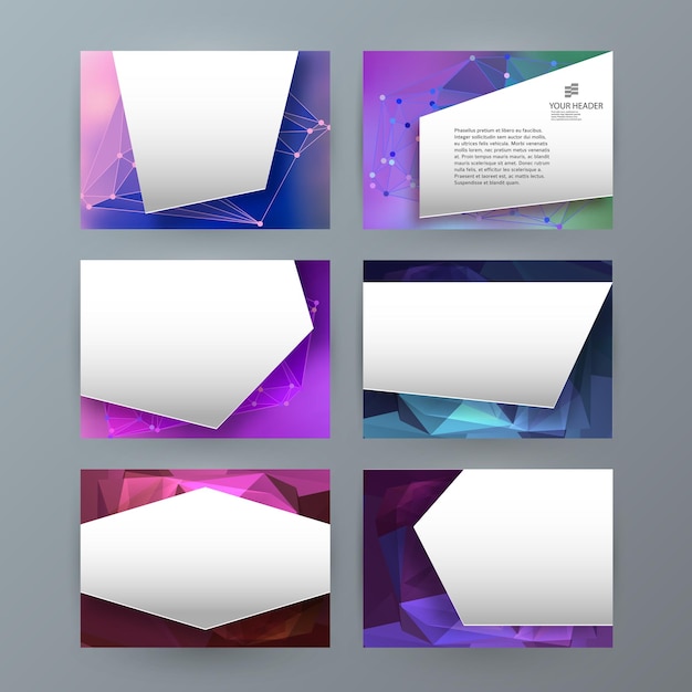 Design element powerpoint precentation template horizontal banner background14