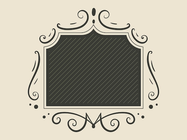 Design element vintage old frame for text with an ornament