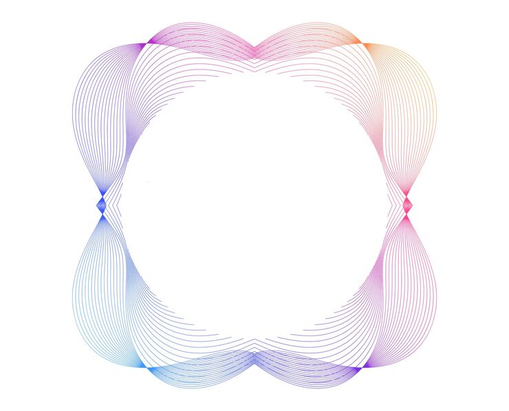 Vector design element wave lines guilloche curve line background circle for pattern branding frame border fluid gradient protective document layers simbol object tech data