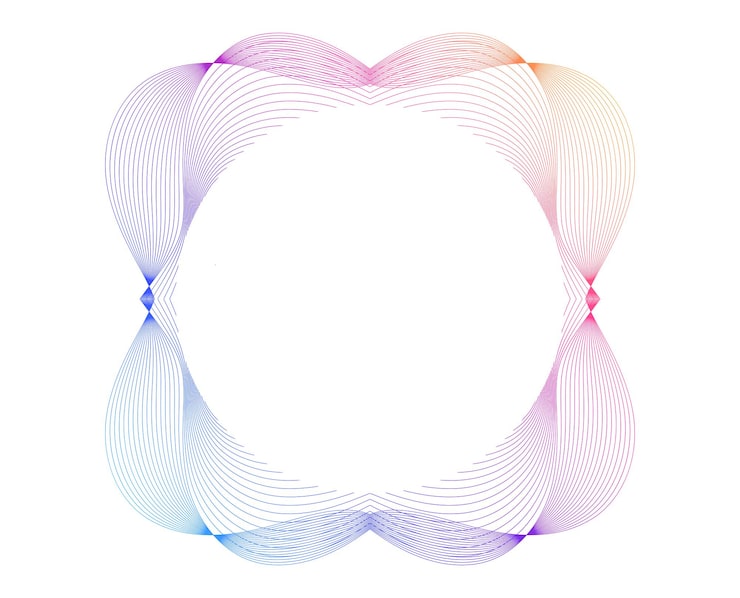 Vector design element wave lines guilloche curve line background circle for pattern branding frame border fluid gradient protective document layers simbol object tech data