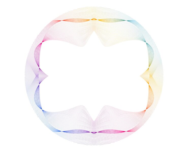 Vector design element wave lines guilloche curve line background circle for pattern branding frame border fluid gradient protective document layers simbol object tech data