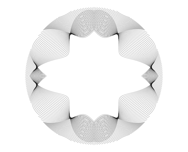 design element wave lines guilloche curve line background circle for pattern branding frame border fluid gradient protective document layers simbol object tech data