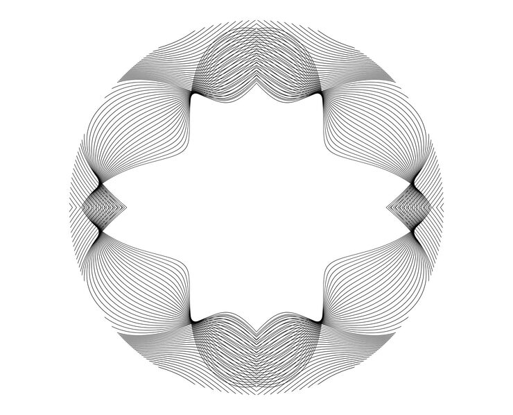 Vector design element wave lines guilloche curve line background circle for pattern branding frame border fluid gradient protective document layers simbol object tech data