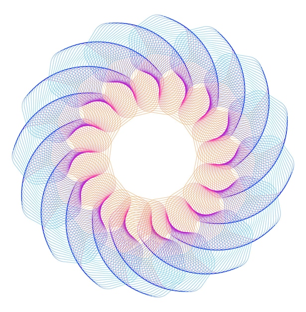 Design elementen Golf van vele paarse lijnen cirkel ring Abstracte verticale golvende strepen op witte achtergrond geïsoleerd Vector illustratie EPS 10 Kleurrijke golven met lijnen gemaakt met Blend Tool