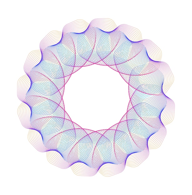 Design elementen Golf van vele paarse lijnen cirkel ring Abstracte verticale golvende strepen op witte achtergrond geïsoleerd Vector illustratie EPS 10 Kleurrijke golven met lijnen gemaakt met Blend Tool