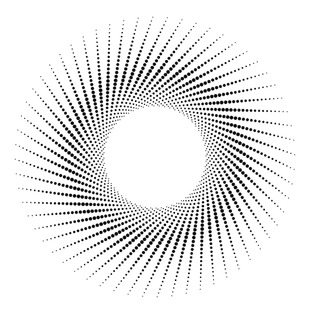 Vector design elementen symbool bewerkbaar pictogram halftone zeshoek puntpatroon op witte achtergrond vector illustratie eps 10 frame met zwarte willekeurige stippen ronde rand pictogram met behulp van halftone cirkel stippen textuur