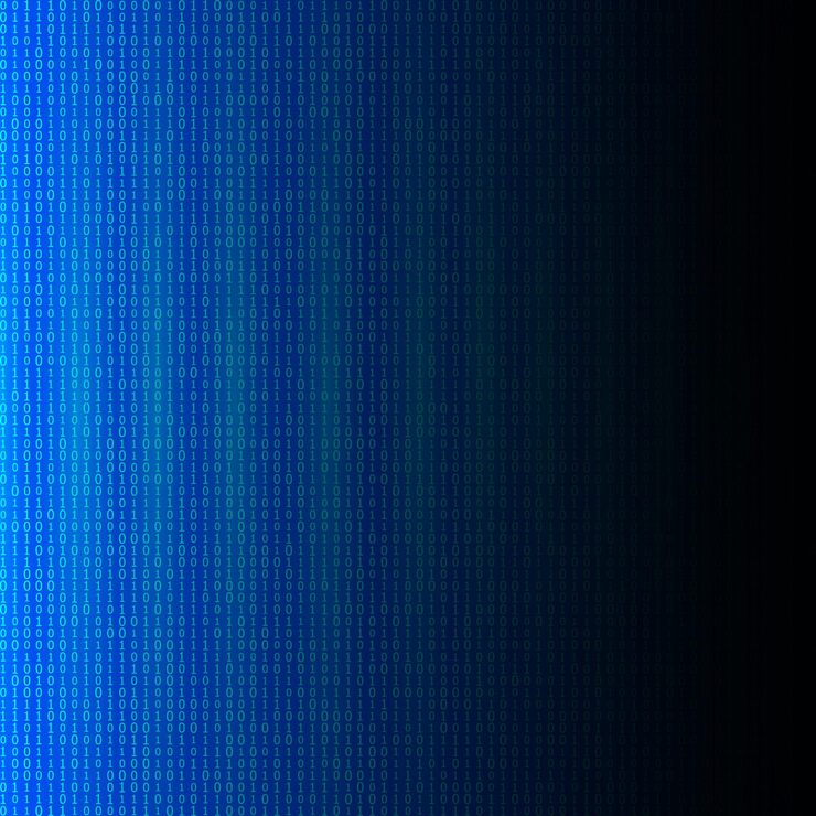 Vector design elements binary computer code halftone pattern dark background vector illustration eps 10 frame with digital data cryptography texture for technology electronic network algorithm