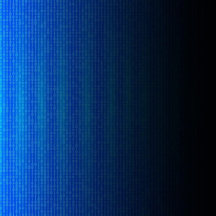 Vector design elements binary computer code halftone pattern dark background vector illustration eps 10 frame with digital data cryptography texture for technology electronic network algorithm