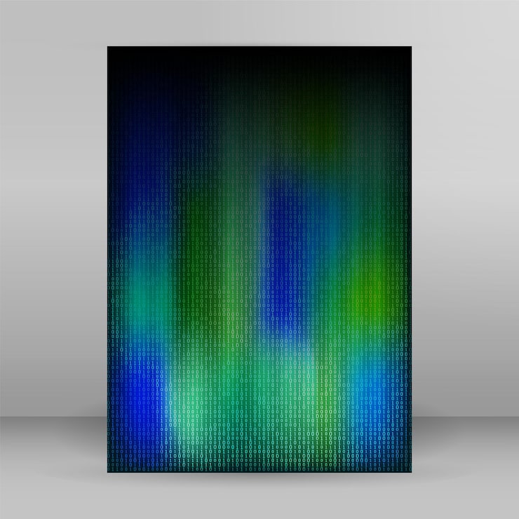 Vector 设计元素 二进制计算机代码 半色图案 黑色背景 矢量插图 eps 10框与数字数据密码技术电子网络算法