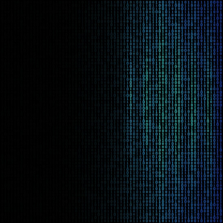 Vector design elements binary computer code halftone pattern dark background vector illustration eps 10 frame with digital data cryptography texture for technology electronic network algorithm