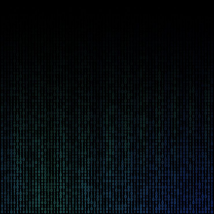 Vector design elements binary computer code halftone pattern dark background vector illustration eps 10 frame with digital data cryptography texture for technology electronic network algorithm