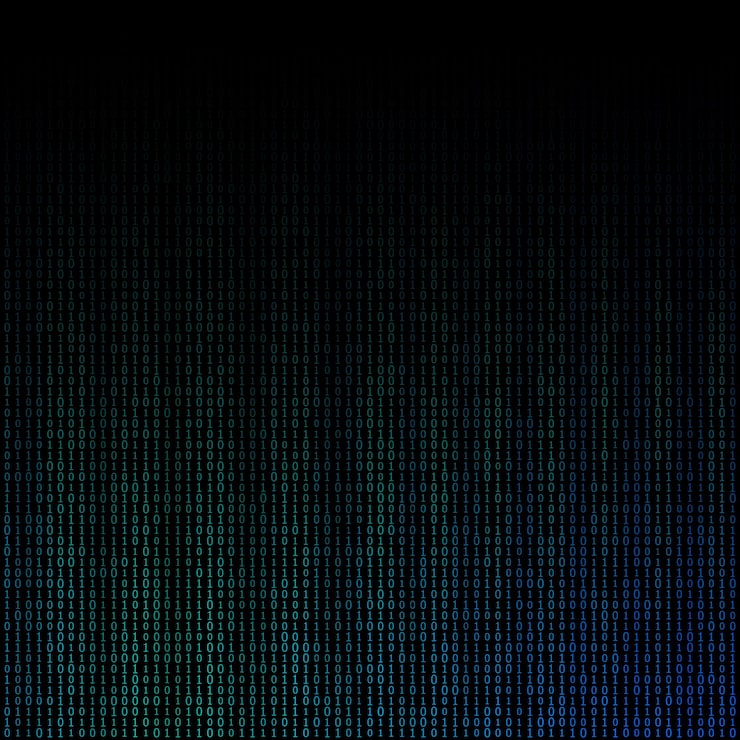 Vector design elements binary computer code halftone pattern dark background vector illustration eps 10 frame with digital data cryptography texture for technology electronic network algorithm