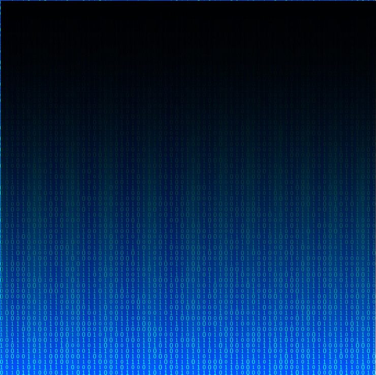 Vector design elements binary computer code halftone pattern dark background vector illustration eps 10 frame with digital data cryptography texture for technology electronic network algorithm