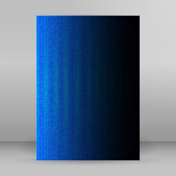 Vector design elements binary computer code halftone pattern dark background vector illustration eps 10 frame with digital data cryptography texture for technology electronic network algorithm