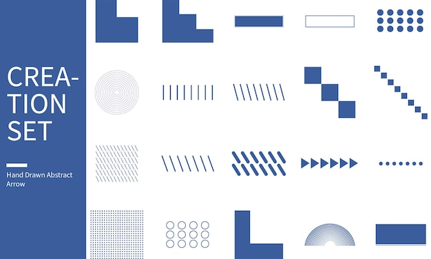 Vector design elements blue memphis shape creation set vector