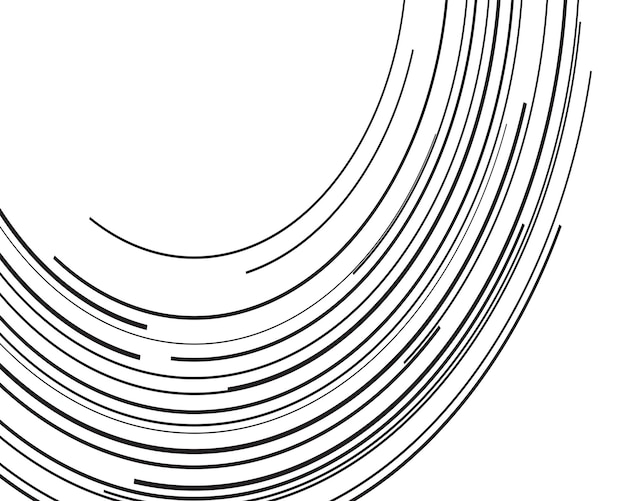 Элементы дизайна Изогнутые много полос Абстрактный круговой элемент логотипа на белом фоне изолирован Креативное искусство группы Векторная иллюстрация EPS 10 цифровая для продвижения нового продукта