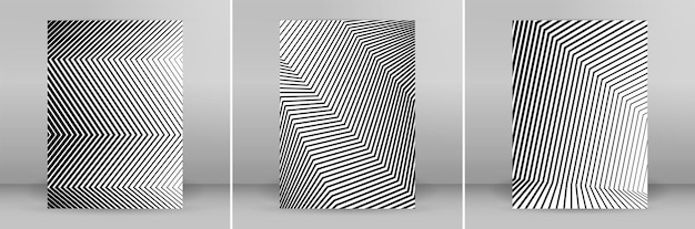 Design elements Curved sharp corners many streak Abstract vertical broken stripes on white background isolated Creative band art Vector illustration EPS 10 Black lines created using Blend Tool