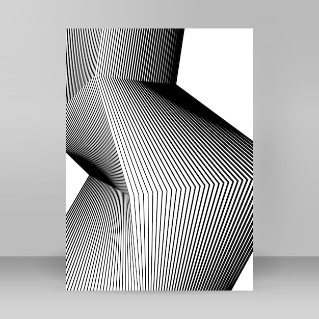 Vector design elements curved sharp corners many streak abstract vertical broken stripes on white background isolated creative band art vector illustration eps 10 black lines created using blend tool