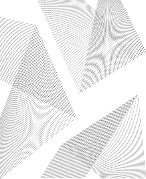 Design elements Curved sharp corners wave many lines Abstract vertical broken stripes on white background isolated Creative line art Vector illustration EPS 10 Black line created using Blend Tool