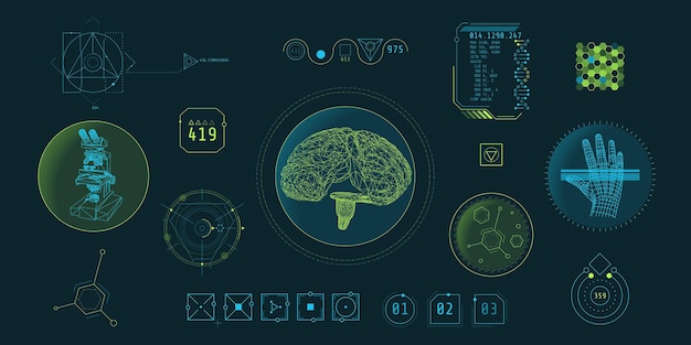 Элементы дизайна для инфографики коммуникации данных