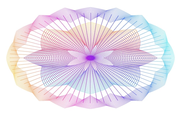 デザイン要素ギョーシェ ソフト虹色線形背景折れ線紙幣の卒業証書と証明書のテンプレートの保護層ベクトル イラスト EPS 10