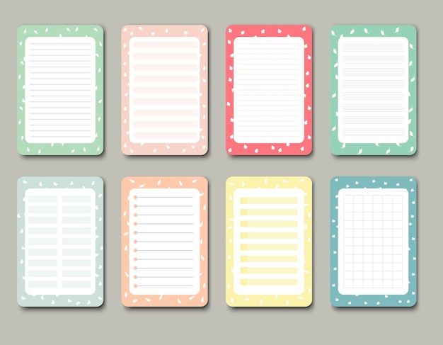 Design elements for notebook, diary, stickers and other template