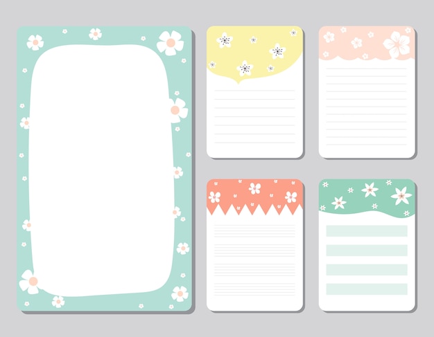 Vector design elements for notebook, diary, stickers and other template