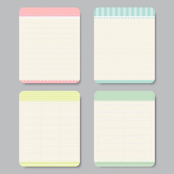 Vector design elements for notebook