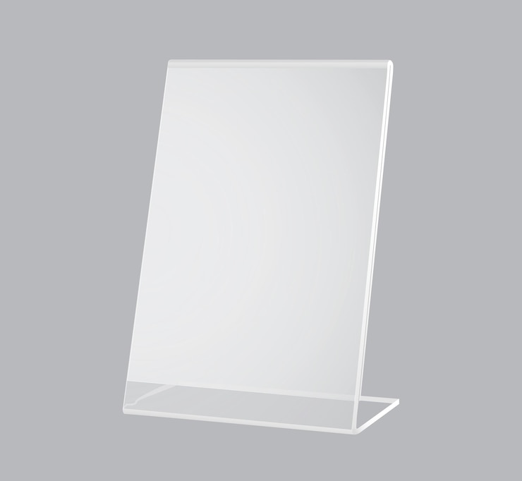 Design elements presentation template Blank rectangular stand for A4 paper page with realistic shadows