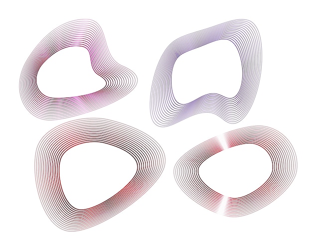 デザイン要素リング サークル エレガントなフレームの枠線分離した白い背景の上の抽象的な円形のロゴ要素クリエイティブ アート ベクトル イラスト EPS 10 デジタル プロモーション新製品