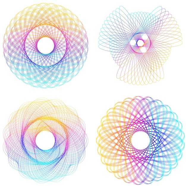 デザイン要素リング サークル エレガントなフレームの枠線分離した白い背景の上の抽象的な円形のロゴ要素クリエイティブ アート ベクトル イラスト EPS 10 デジタル プロモーション新製品