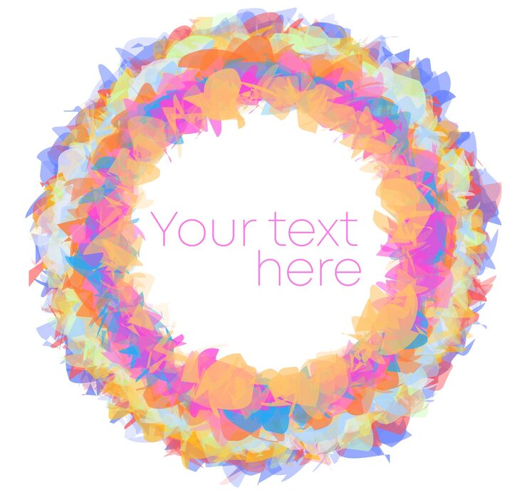 Vector 设计元素符号可编辑的半色框圆图案在白色背景上 矢量插图 eps 10框与彩虹随机梯度 圆边框 使用半色圆点的图标